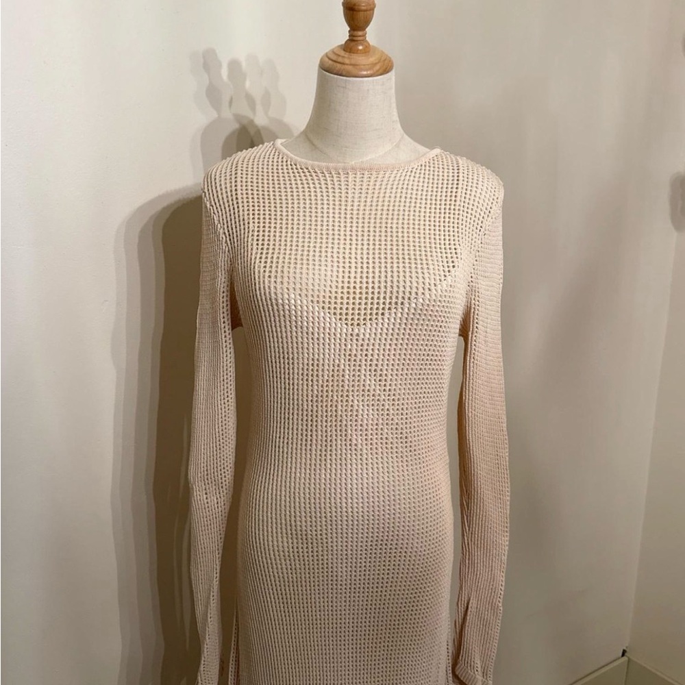 DISSH Beige Long Sleeve Knit Dress - Picture 2 of 8